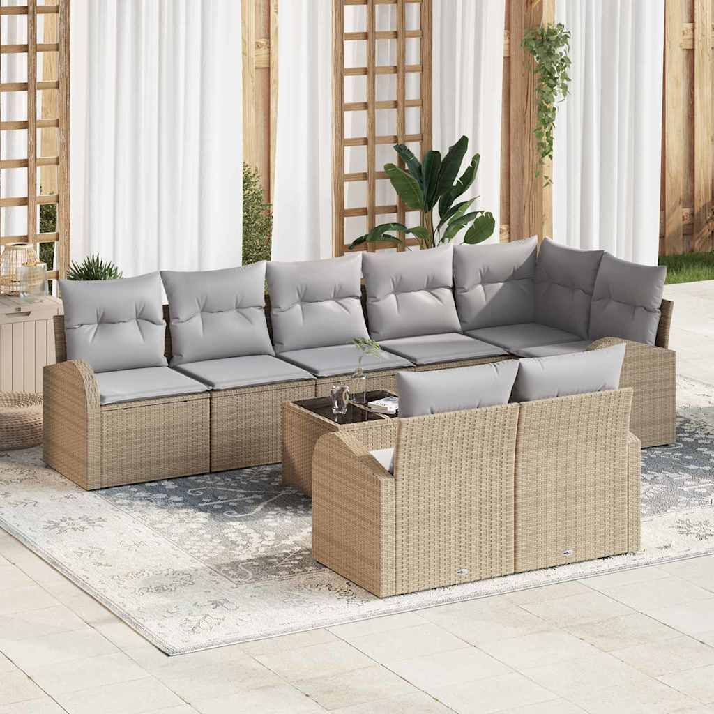 Zestaw Sof na Ogród Beżowy i szary 55 x 55 x 37 cm polirattan vidaXL