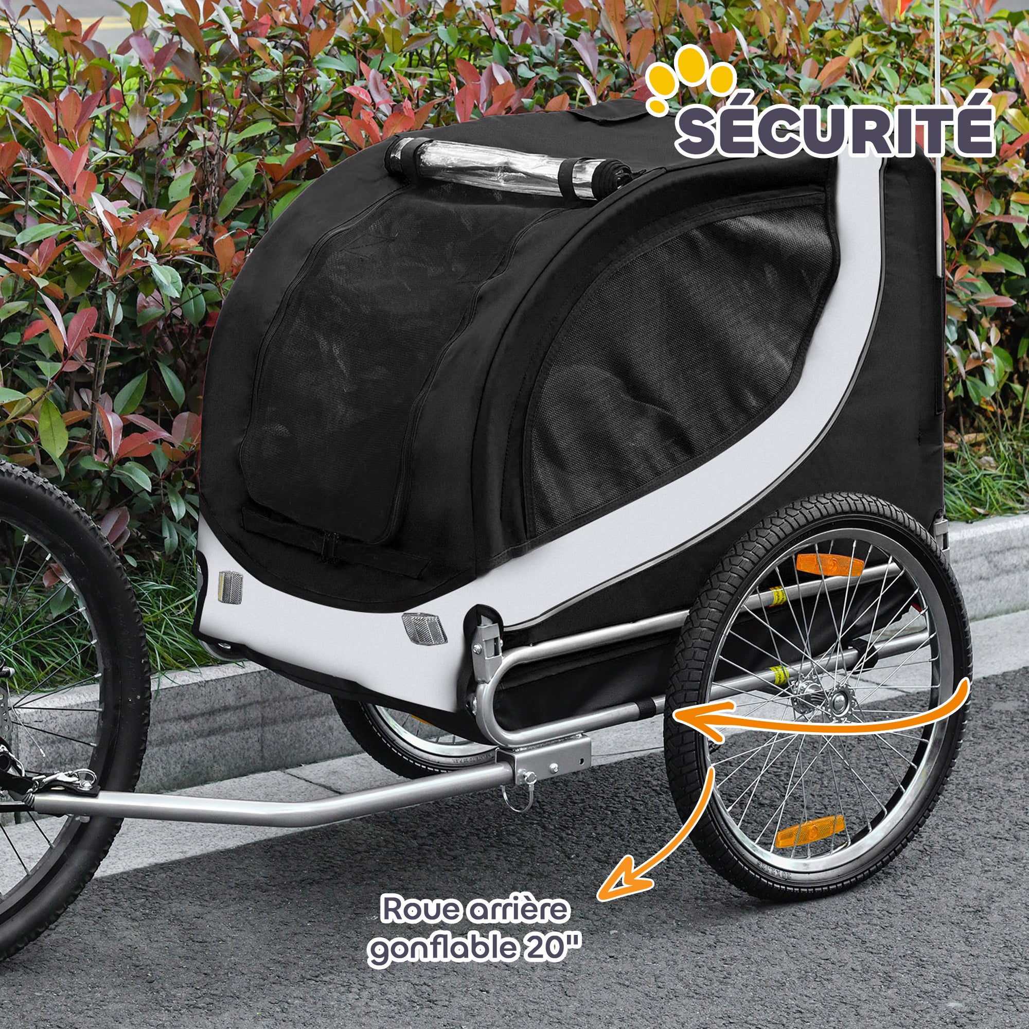 Remorque vélo pour chien animaux Acier PawHut - 7