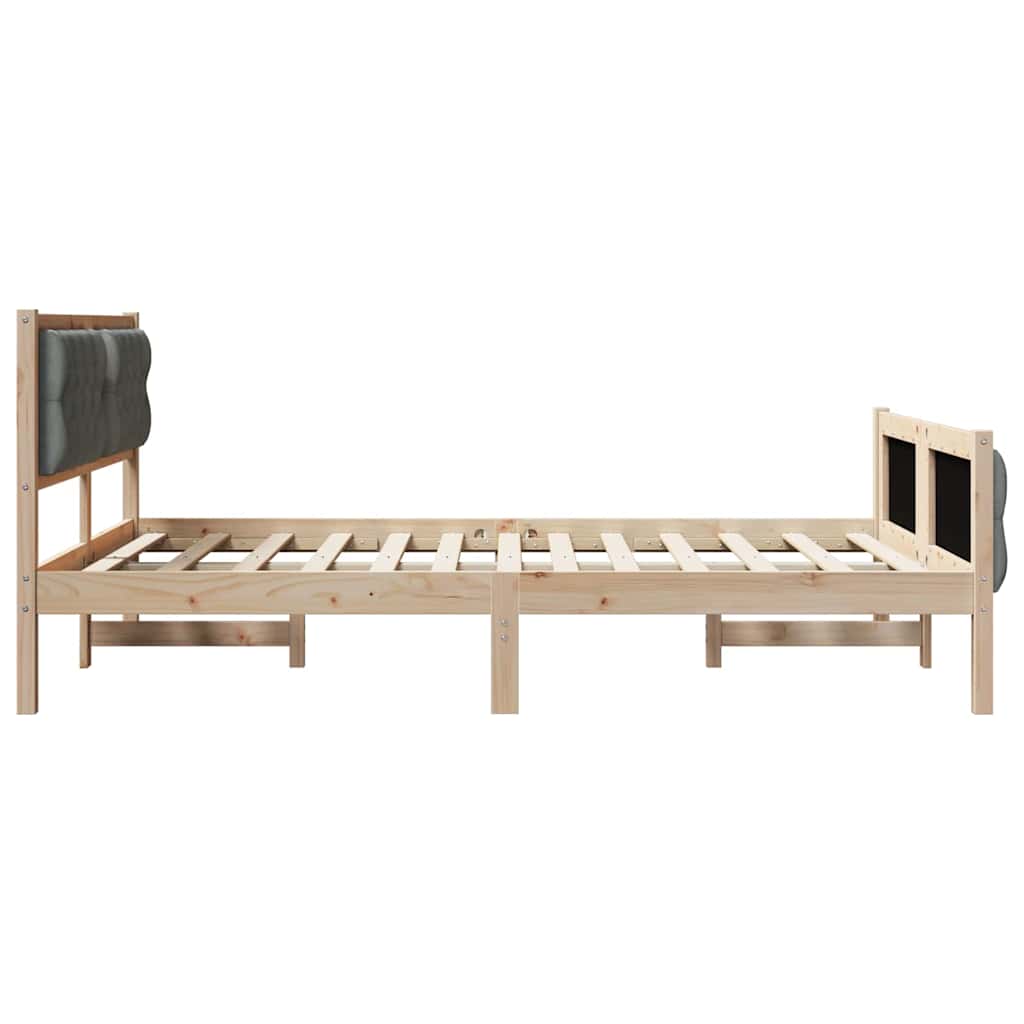 Cadre de lit gris foncé 140 x 200 cm en pin massif - 6