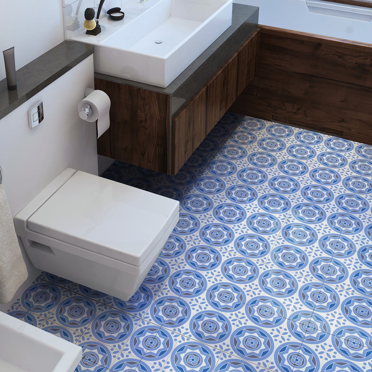 9 adesivo piastrelle di cemento terra Ornella antiscivolo - Sticker adesivo - adesivi murali - 9stickers30x30cm - 3