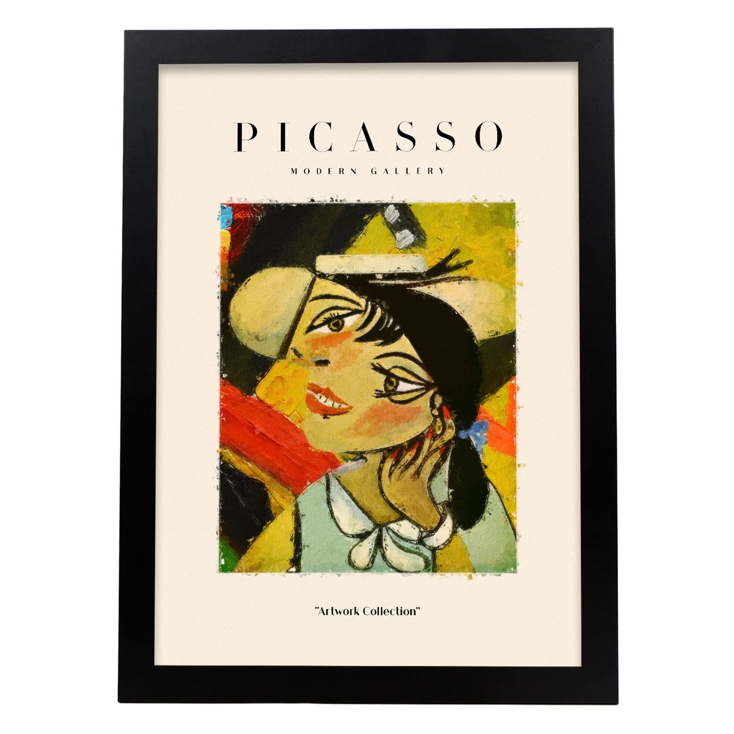 Nacnic póster de colección picasso 21 ilustraciones en estilo exhibición de arte surrealismo y cubismo para la tamaño a3 con marco negro