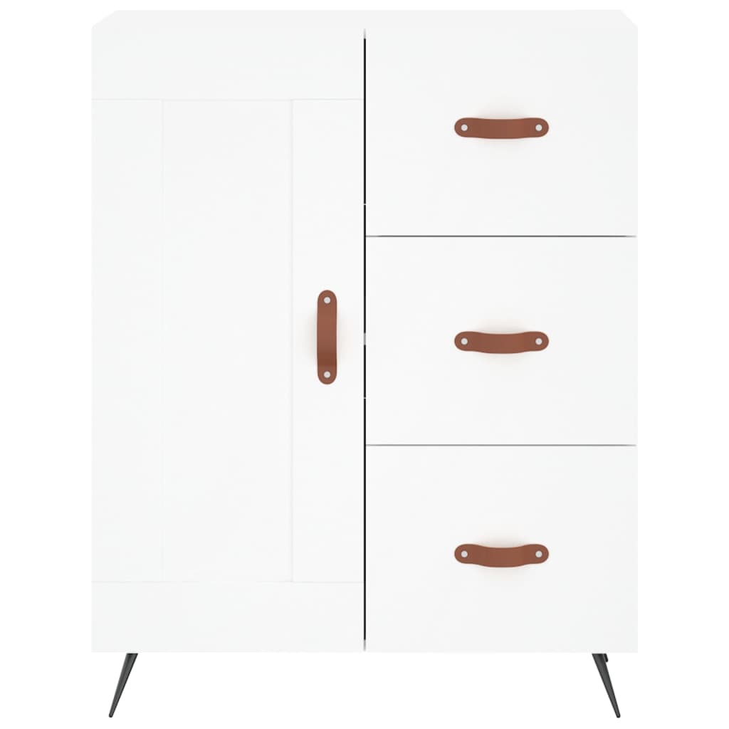 Buffet haut Blanc 69,5x34x180 cm Bois d'ingénierie - 8