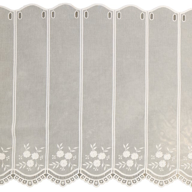 Brise bise fleurs brodées - Ivoire - 60x60 cm - Polyester