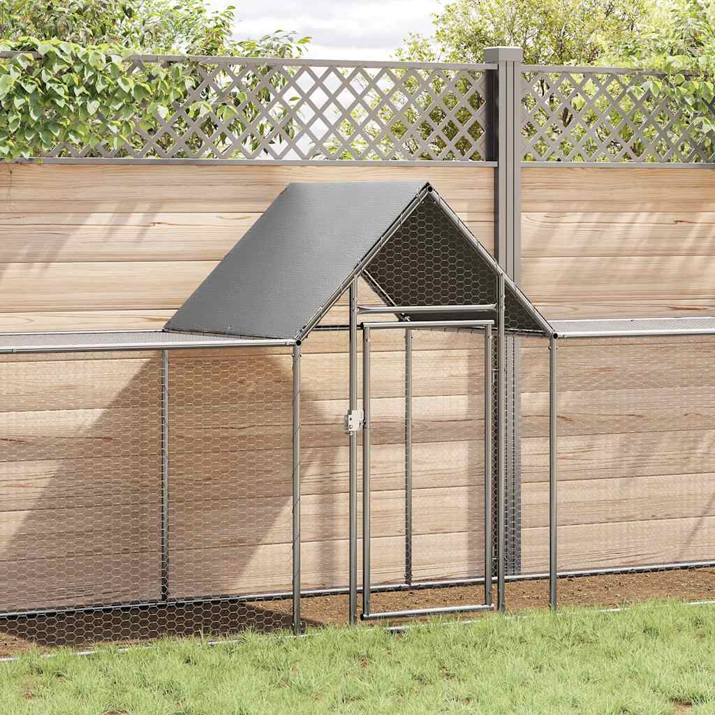 Woliera dla kur, 9 x 1 x 1,5 m, galwanizowana stal vidaXL