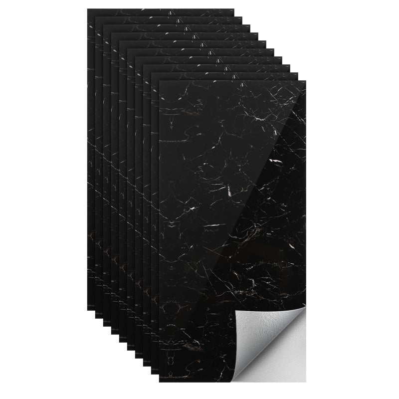 Naklejki na płytki, wodoodporna, olejoodporna, samoprzylepna tapeta winylowa, 30 cm x 60 cm, czarna, 1,8 m²