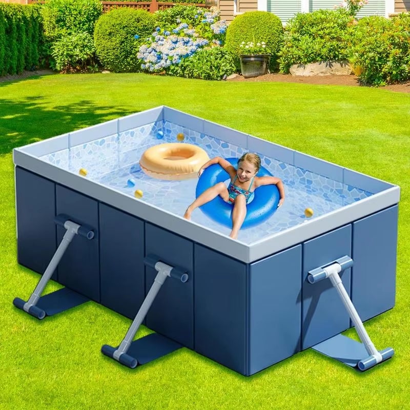 YM INTERNET – Piscine en tissu à cinq couches, épais et résistant à l'usure ; piscine durable pour terrasse, modèle de 2,1 mètres. - 6