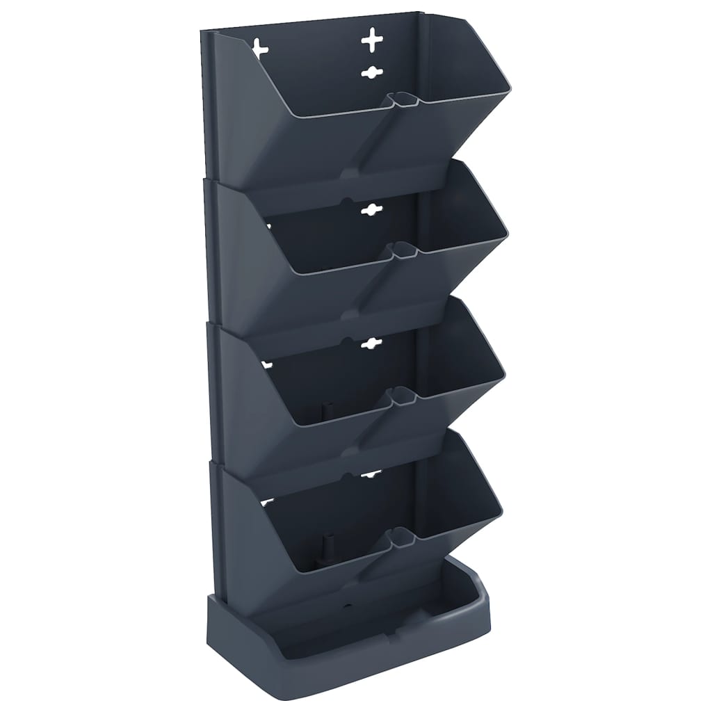 vidaXL Ensemble de jardinières verticales 4 pcs Anthracite PP - 9