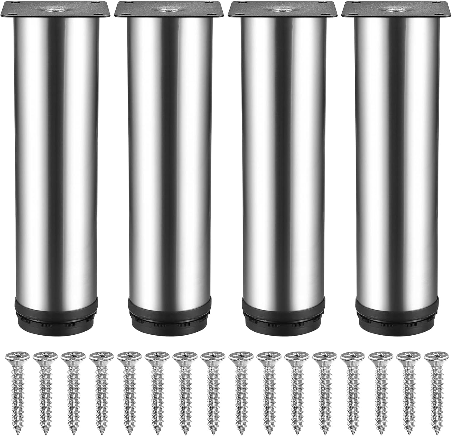 4 nóżki - 50X200MM ze stali nierdzewnej do mebli, metalowe nóżki do stołu, nóżki wsporcze do szafki, regulowane nóżki meblowe