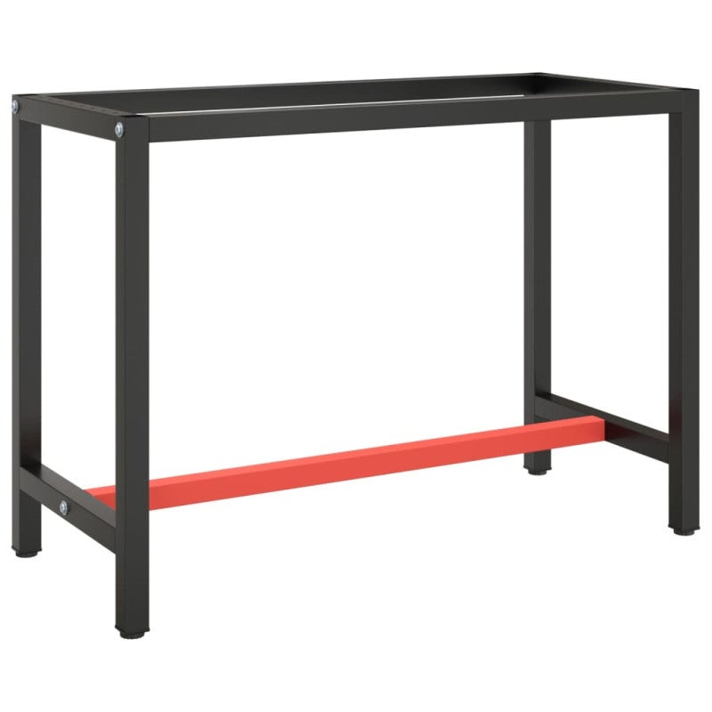 Rama do stołu roboczego, czerwono-czarna, 110x50x79 cm, metal vidaXL