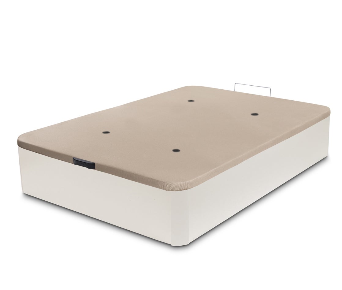 DORMIDAN - Canape Abatible de Gran Capacidad con esquinas Redondeadas , Base tapizada 3D transpirable + 4 válvulas aireación, 135x200cm Blanco - 2
