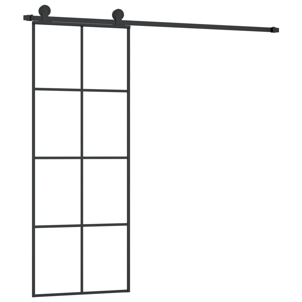 Maison Exclusive - Porta Scorrevole con Ferramenta 76x205cm Vetro ESG Alluminio - 2