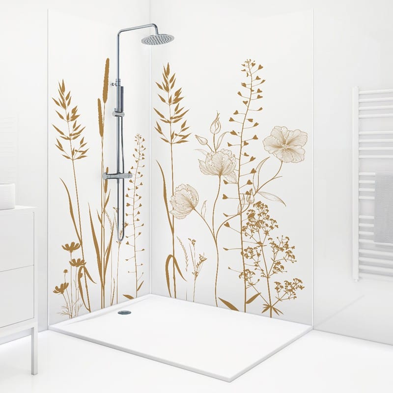 Lot de 2 panneaux de douche en PVC (90x220 & 120x220 cm) + profilés ...