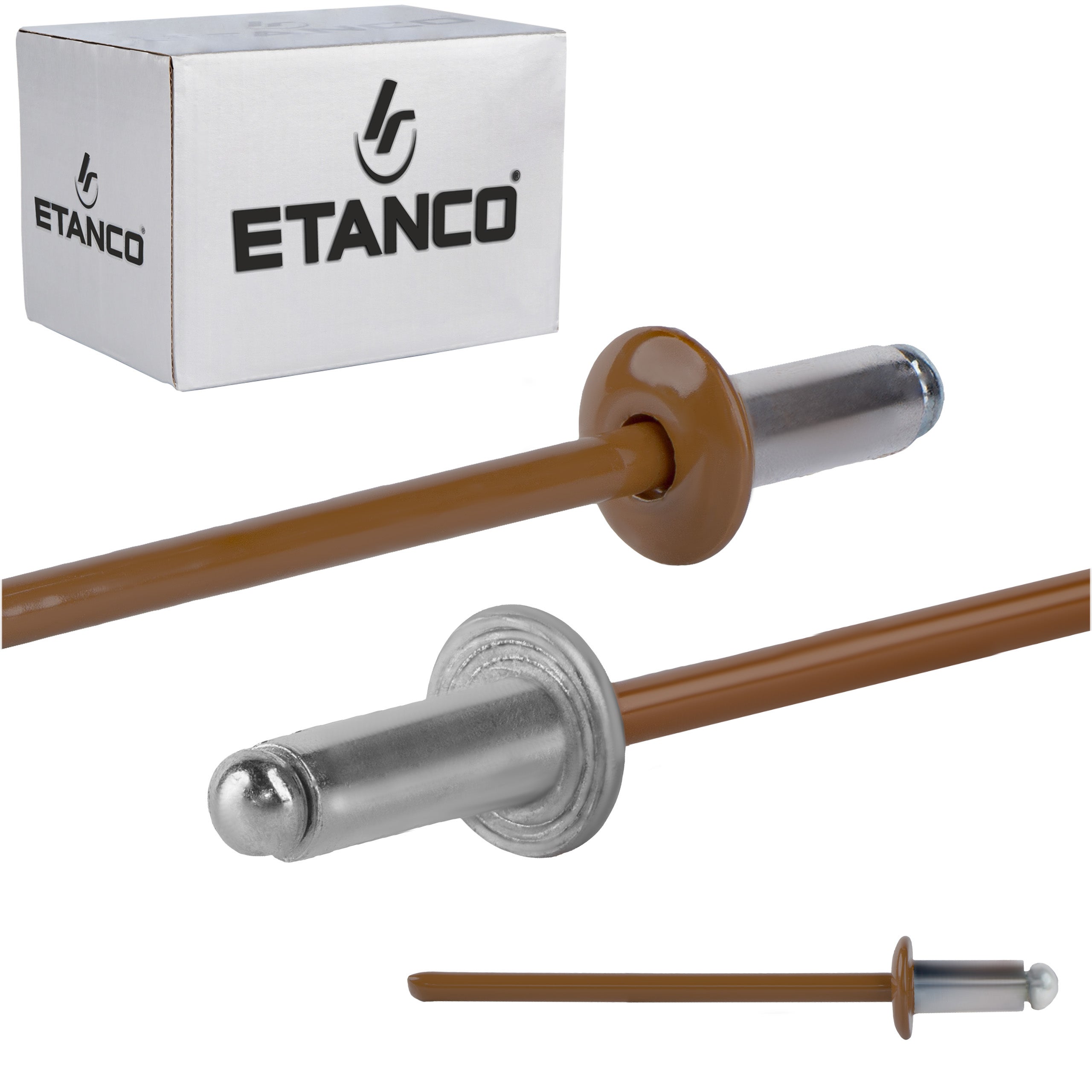 Nity otwarte aluminiowe Etanco Lakierowane RAL 8003 3,2x6 mm 500szt
