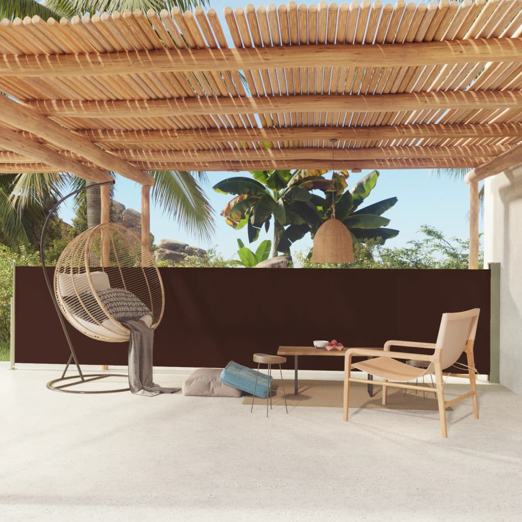 Maison exclusive - toldo lateral retráctil de jardín marrón 117x600 cm