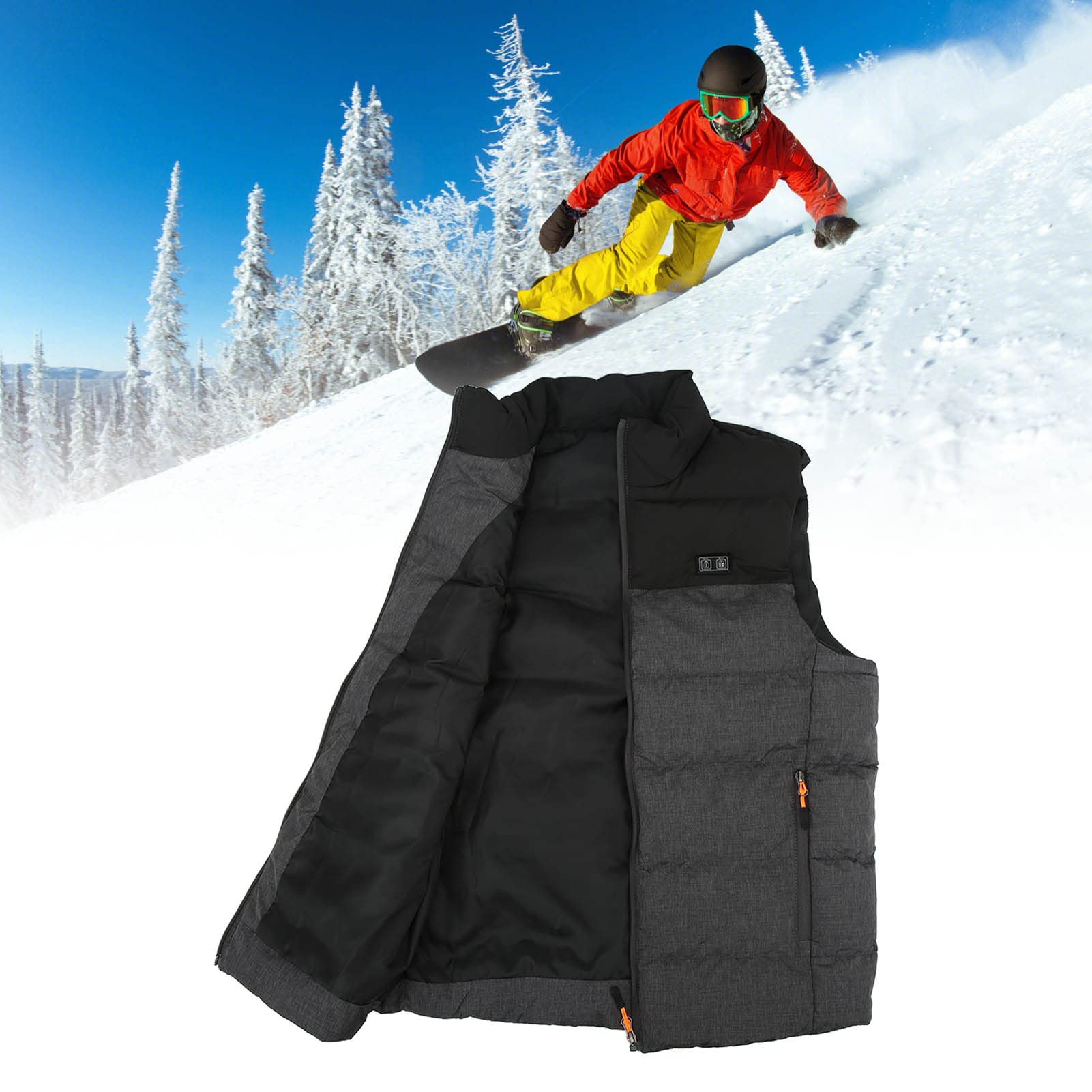 Gilet chauffant, gilet chauffant d'hiver, gilet chauffant électrique avec 3 niveaux de chauffage 11 zones de chauffage, vestes chauffantes pour hommes - 9