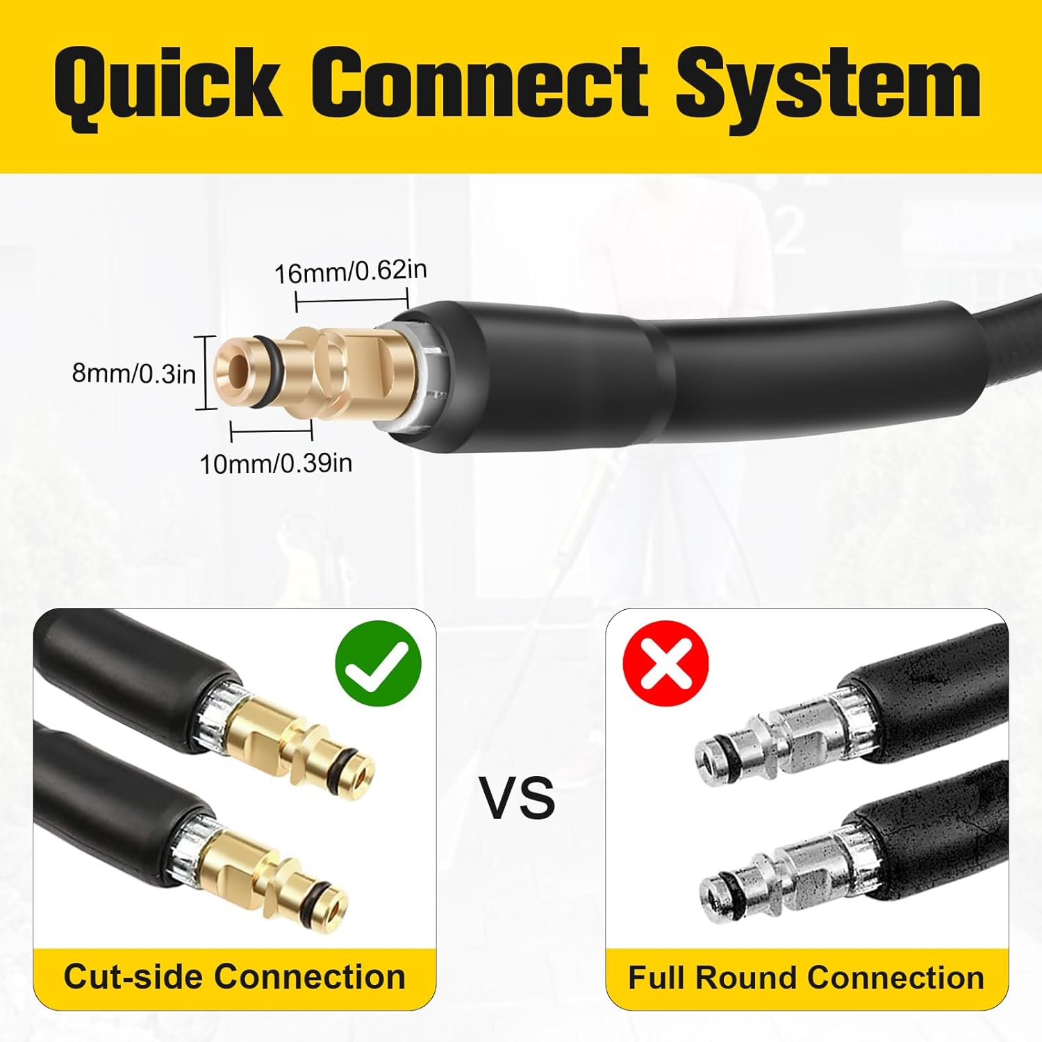 Tuyau Haute Pression 8m Pour Kärcher K2 à K7 - 400 Bar, Quick-Connect, Avec Ceinture De Rangement - 7