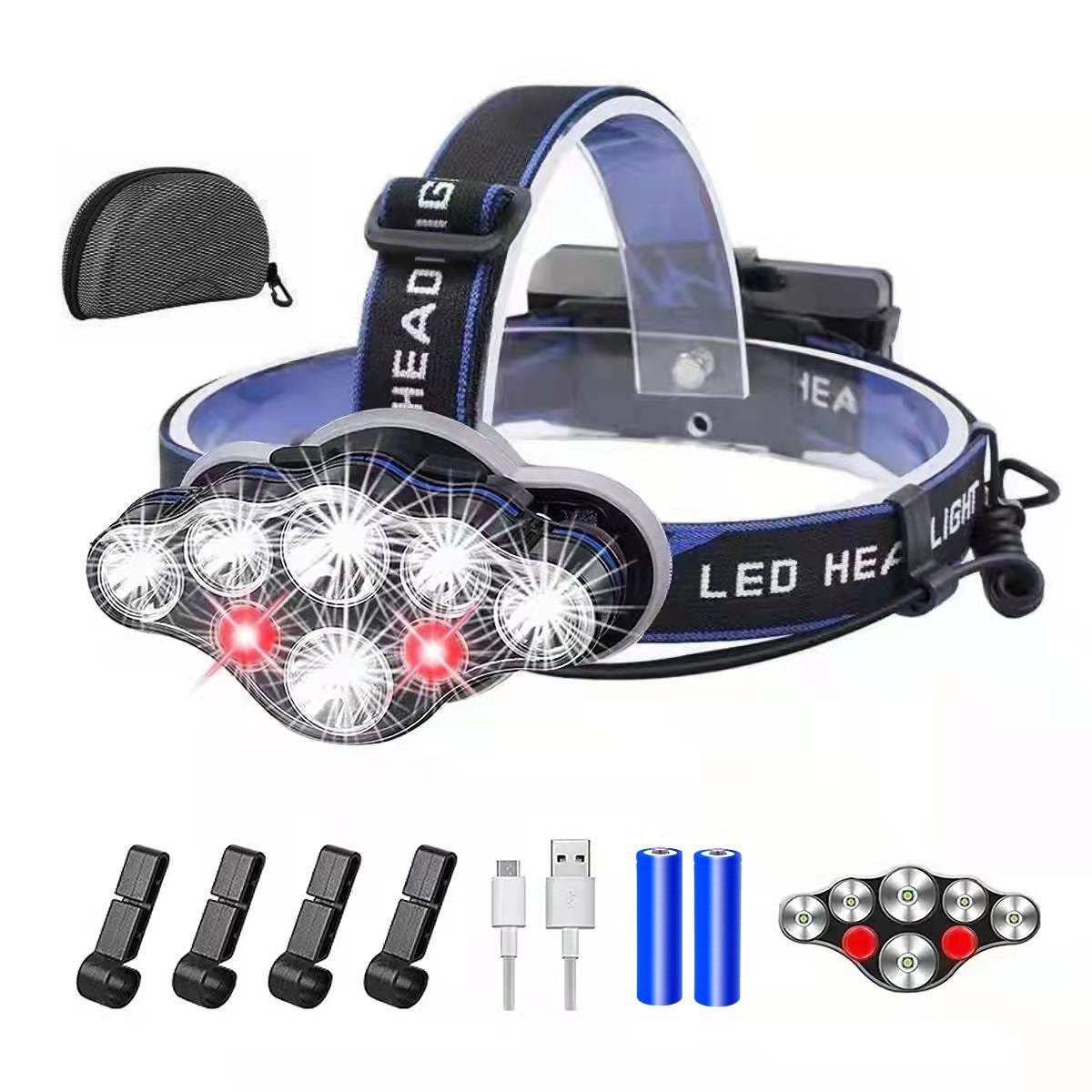 éclairage Mains Libres Randonnée Lampe Frontale WdtPro Rechargeable - 3 LED Haute Luminosité étanche 4+2 Modes Lampe Frontale étanche Randonnée éclairage Mains Libres Randonnée Lampe Frontale WdtPro Rechargeable - 3 LED Haute Luminosité étanche 4+2 Modes Lampe Frontale étanche Randonnée