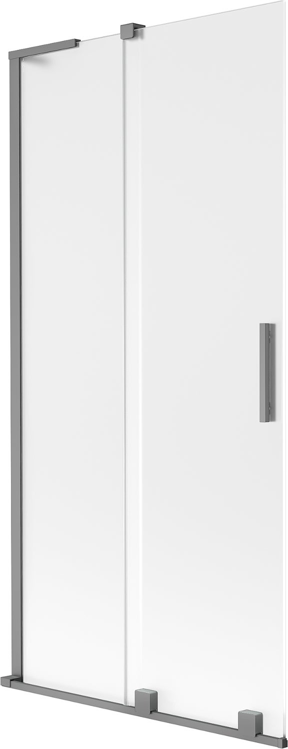 Mexen Velar L parawan nawannowy 2-skrzydłowy rozsuwany 95 x 150 cm, szron, gun metal - 896-095-003-31-95