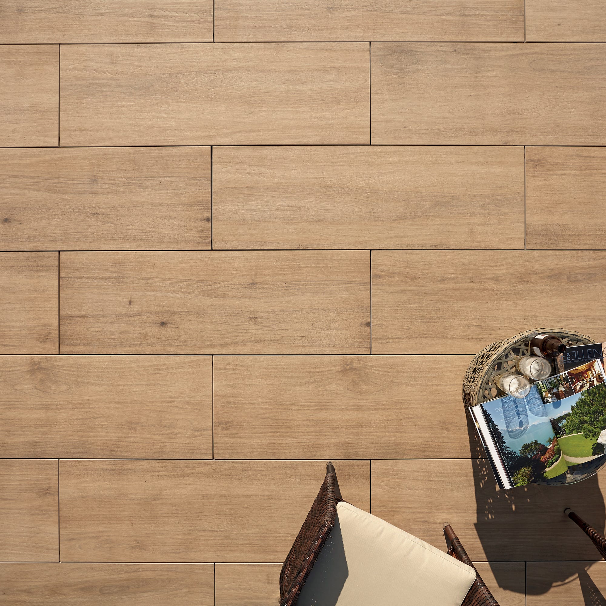 Carrelage sol extérieur grès cérame Premium effet bois marron Bosque l ...