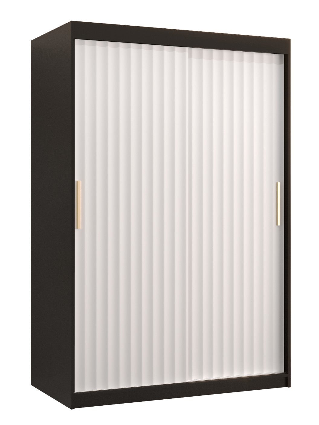 Szafa przesuwna garderoba RIFLO WAVE 1 120 x 62 x 200 cm Czarny + Biały - Abiks Meble