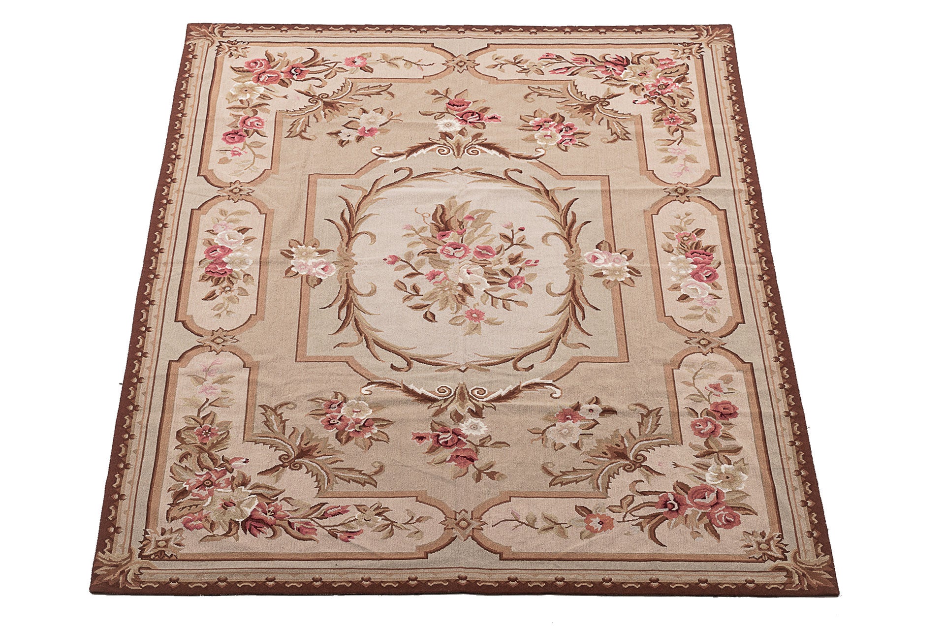 Igła do haftu, klasyczny kwiatowy styl francuski, 185x123 cm, rysunek Aubusson (galeria Farah1970)