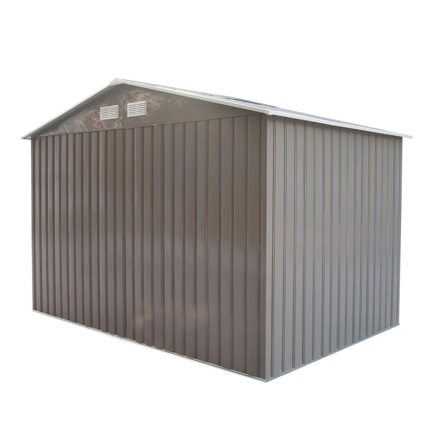 Caseta de jardín Outsunny 277x195x192 cm gris - 7
