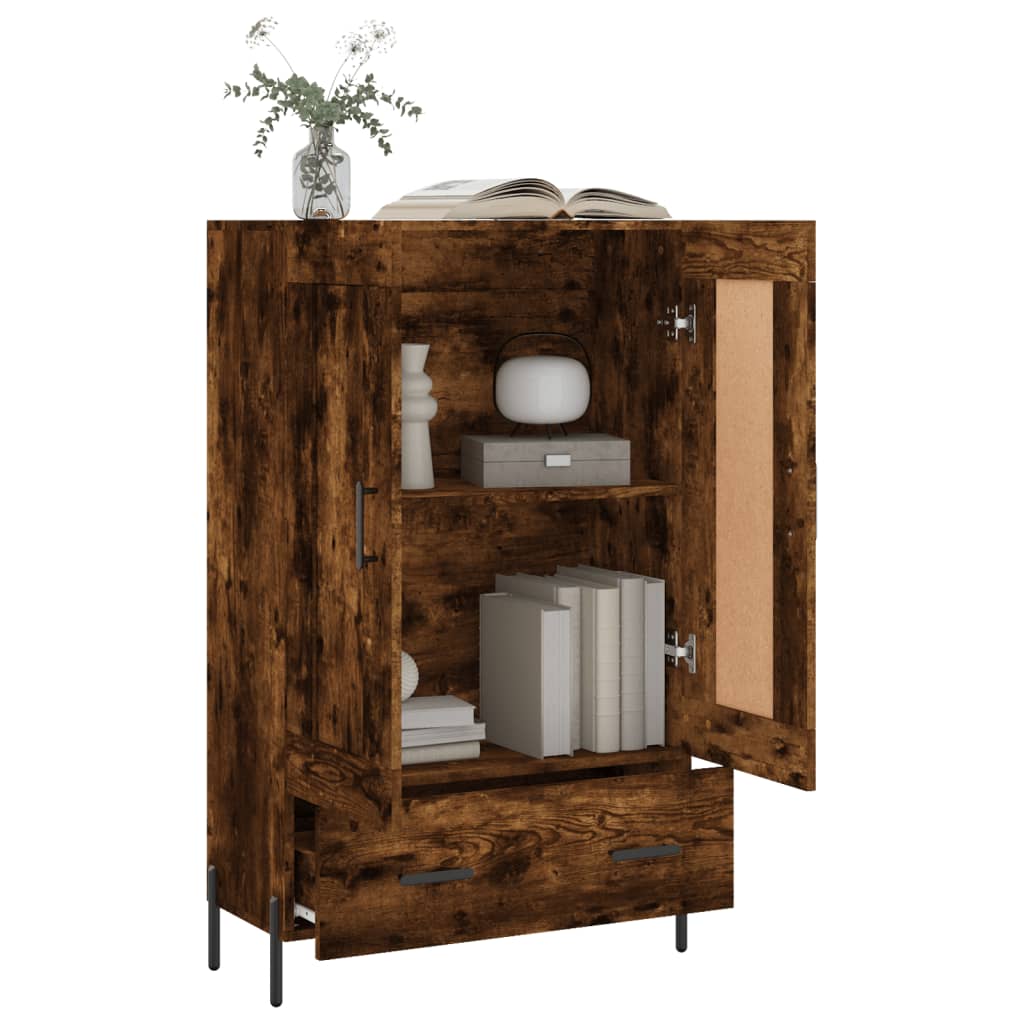 Credenza alta in rovere affumicato 69,5x31x115 cm in multistrato - 4