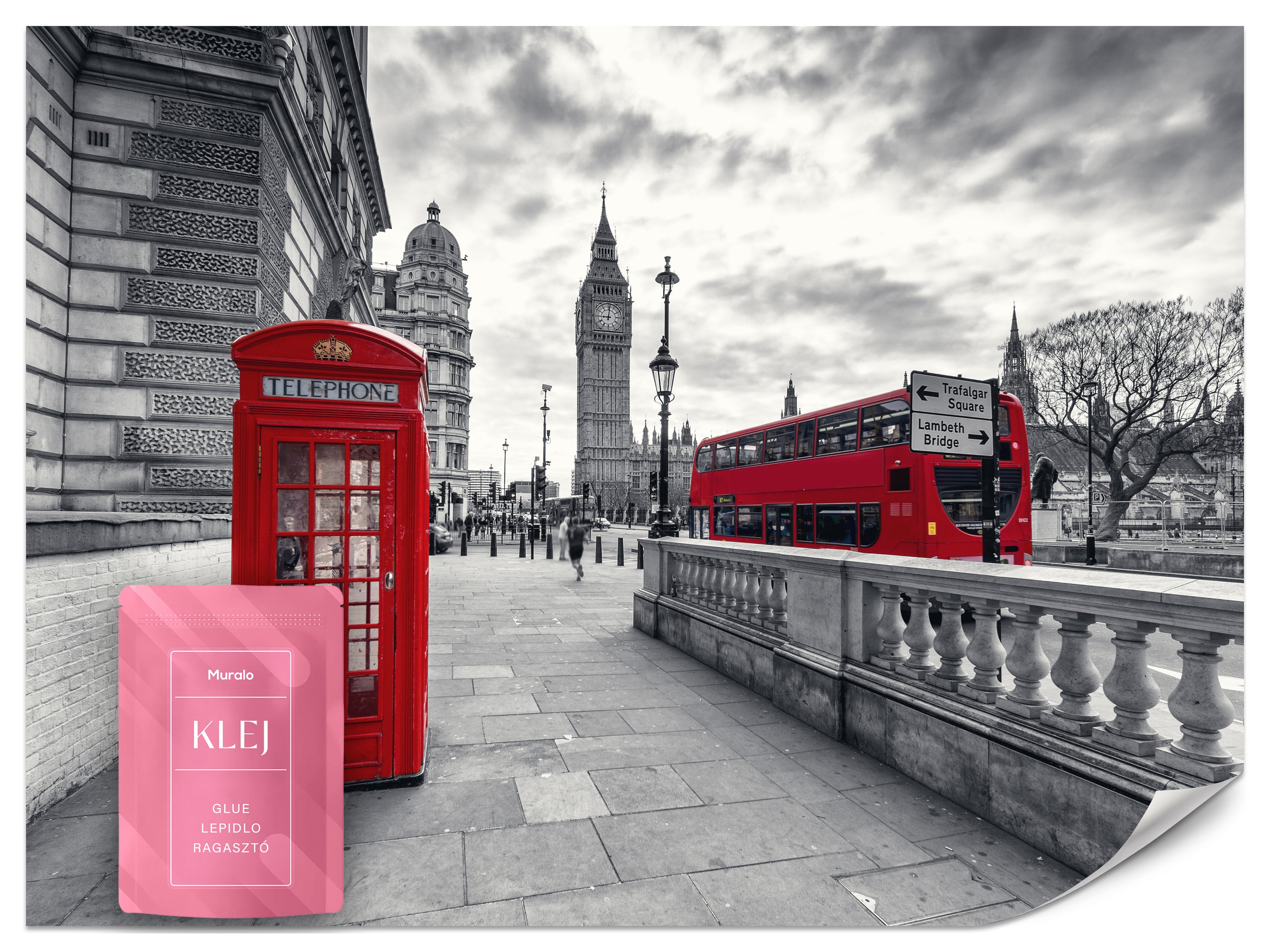 FOTOTAPETA DO BIURA SALONU LONDYN BUDKA TELEFONICZNA BIG BEN MIASTO 100x70