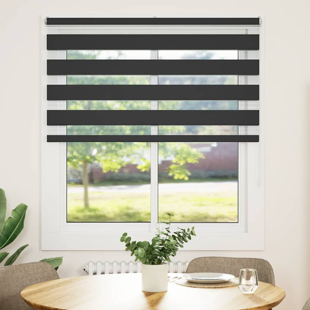Tenda A Rollo Zebra Oscurante 45x150 Cm - Bianco E Nero - Per Camera Da Letto O Porte Finestre