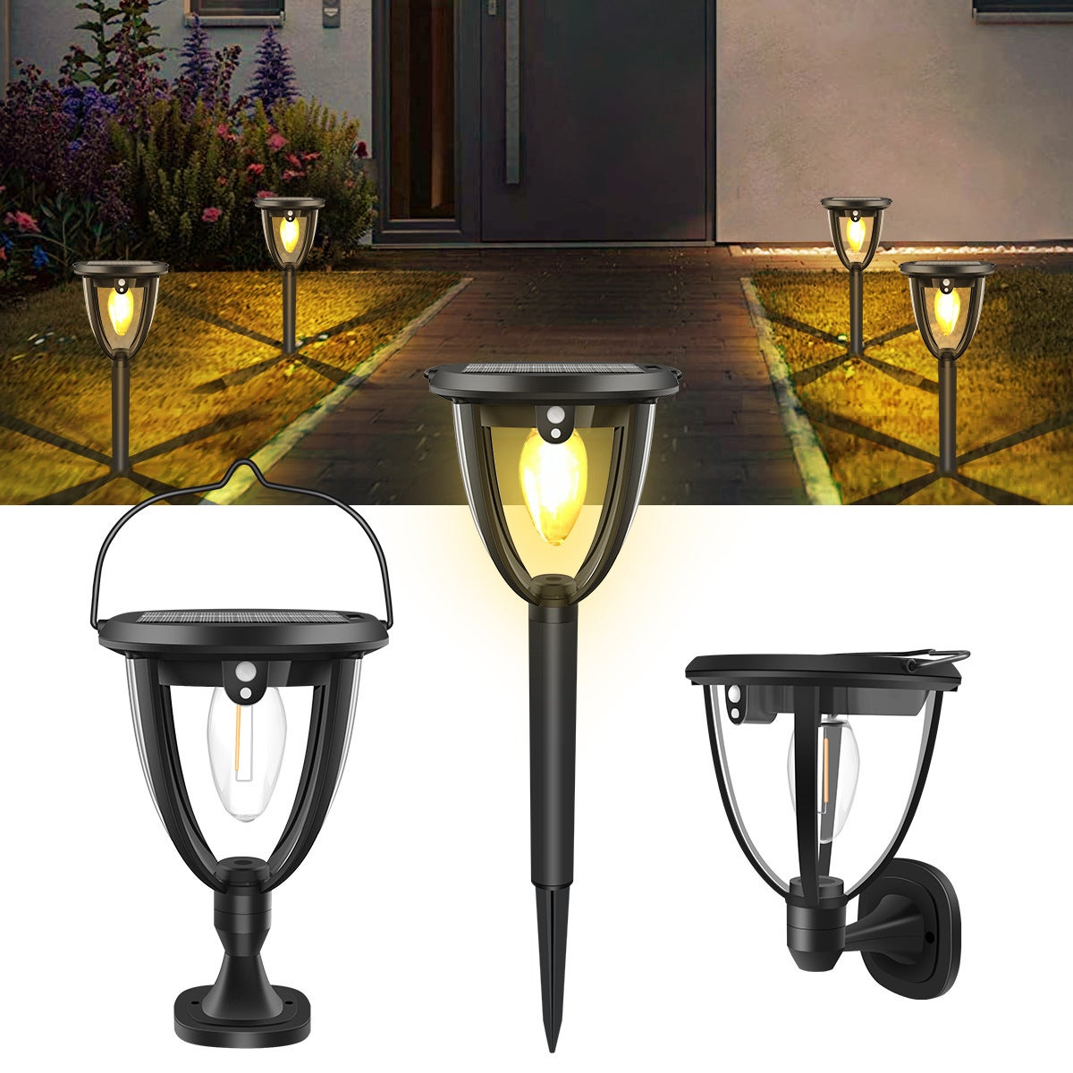 (4 pezzi) Luci solari da esterno, luci solari da giardino e luci per ...