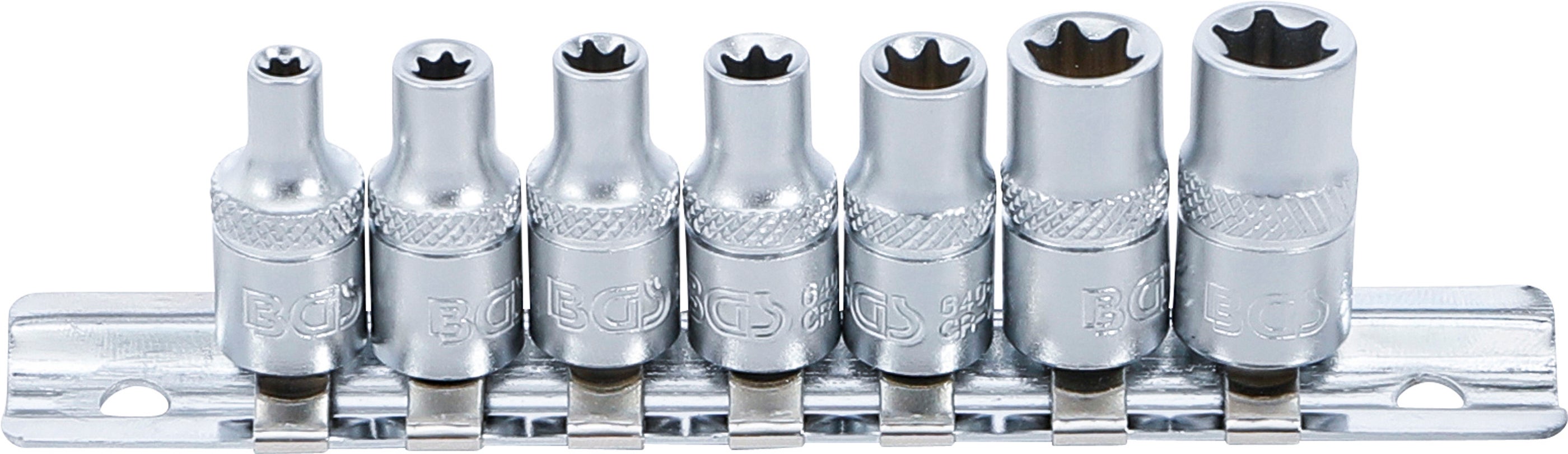 Zestaw nasadek BGS profil E napęd kwadrat wewnętrzny 6,3 mm (1/4") SW E4 - E11 7szt. - 6402