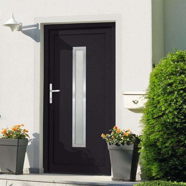 Porta de entrada antracite 108x208 cm PVC