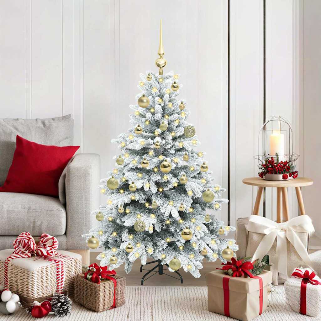 Sztuczna choinka z 150 diodami LED Zielony 120 cm PE i PVC