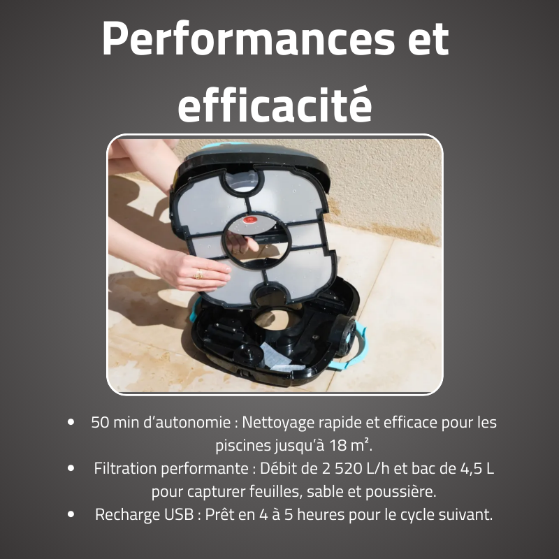 Bestway Robot piscine autonome Platy - nettoyage fond plat - 18m² max - 4
