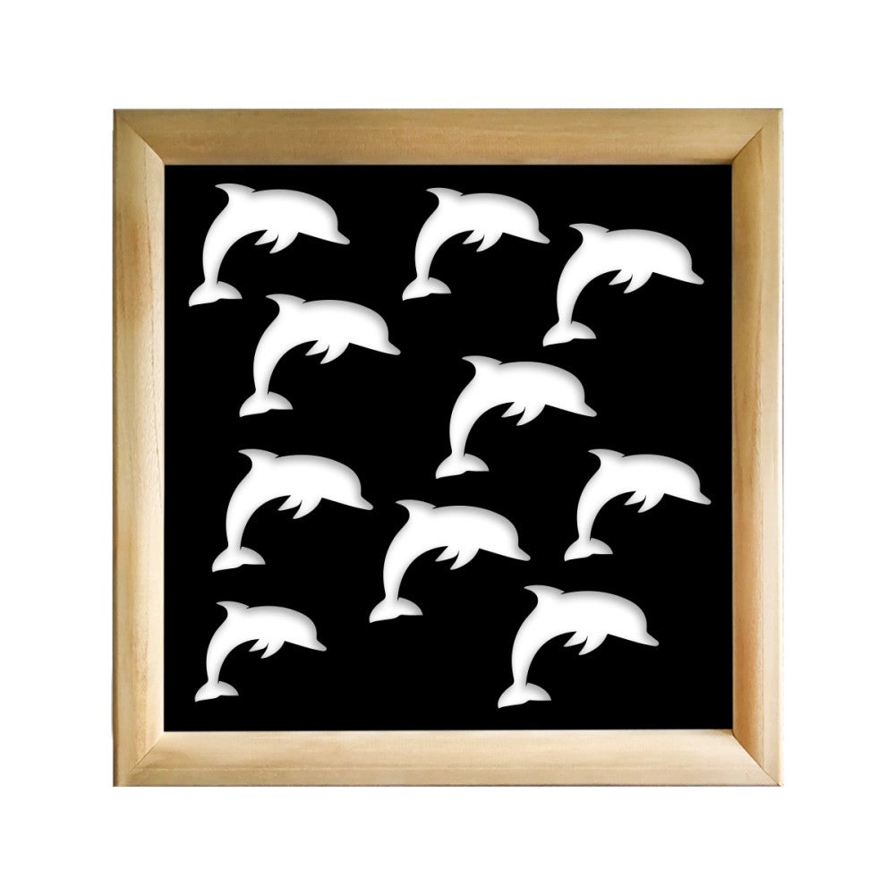 DOLPHIN - Kwadratowe moduły dekoracyjne z drewna i PVC - Rozmiar 98x98 cm - Grubość 64 mm - Kolor wewnętrzny CZARNY