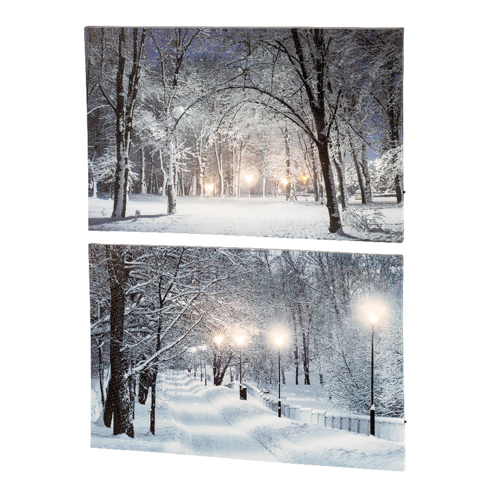 Quadro con LED luminosi a luce calda decorazione natalizia, dipinto da h 58 cm / Tipo 2 - 2