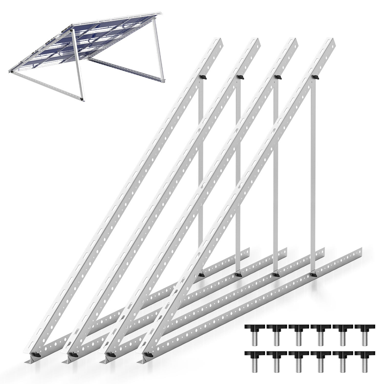 Supporto per pannello solare in alluminio con angolo regolabile da 41 (104 cm) per camper e tetti | Leroy Merlin Supporto per pannello solare in alluminio con angolo regolabile da 41 (104 cm) per camper e tetti | Leroy Merlin