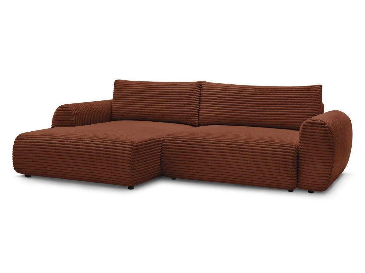 Canapé d'angle convertible coffre LUCIEN gros côtelé doux BOBOCHIC 4 ...