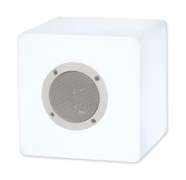 Cube décoratif avec Bluetooth 'Cube' en métal et plastique, avec changeur de couleur et LED intégrées