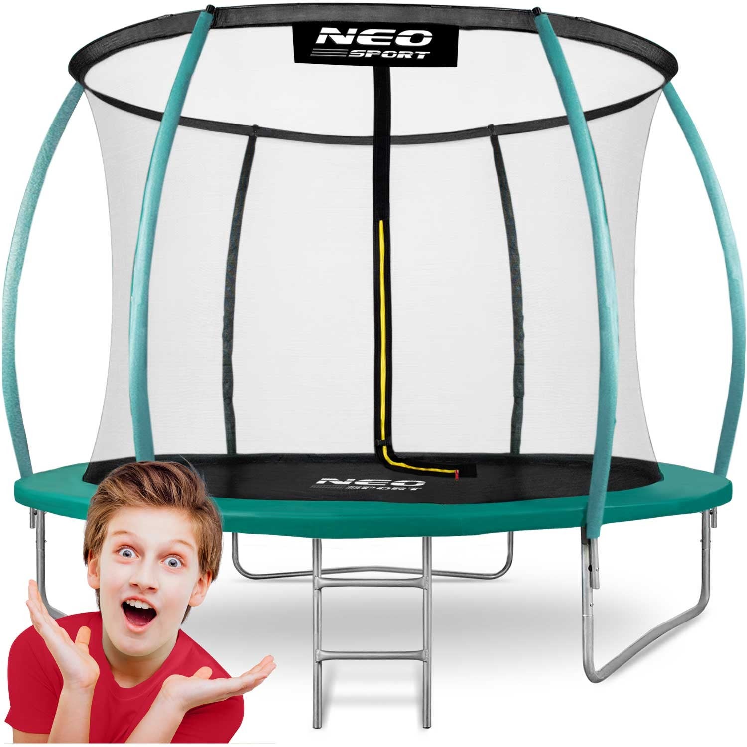 Trampolina ogrodowa dla dzieci z siatką wewnętrzną 252cm 8ft Neosport