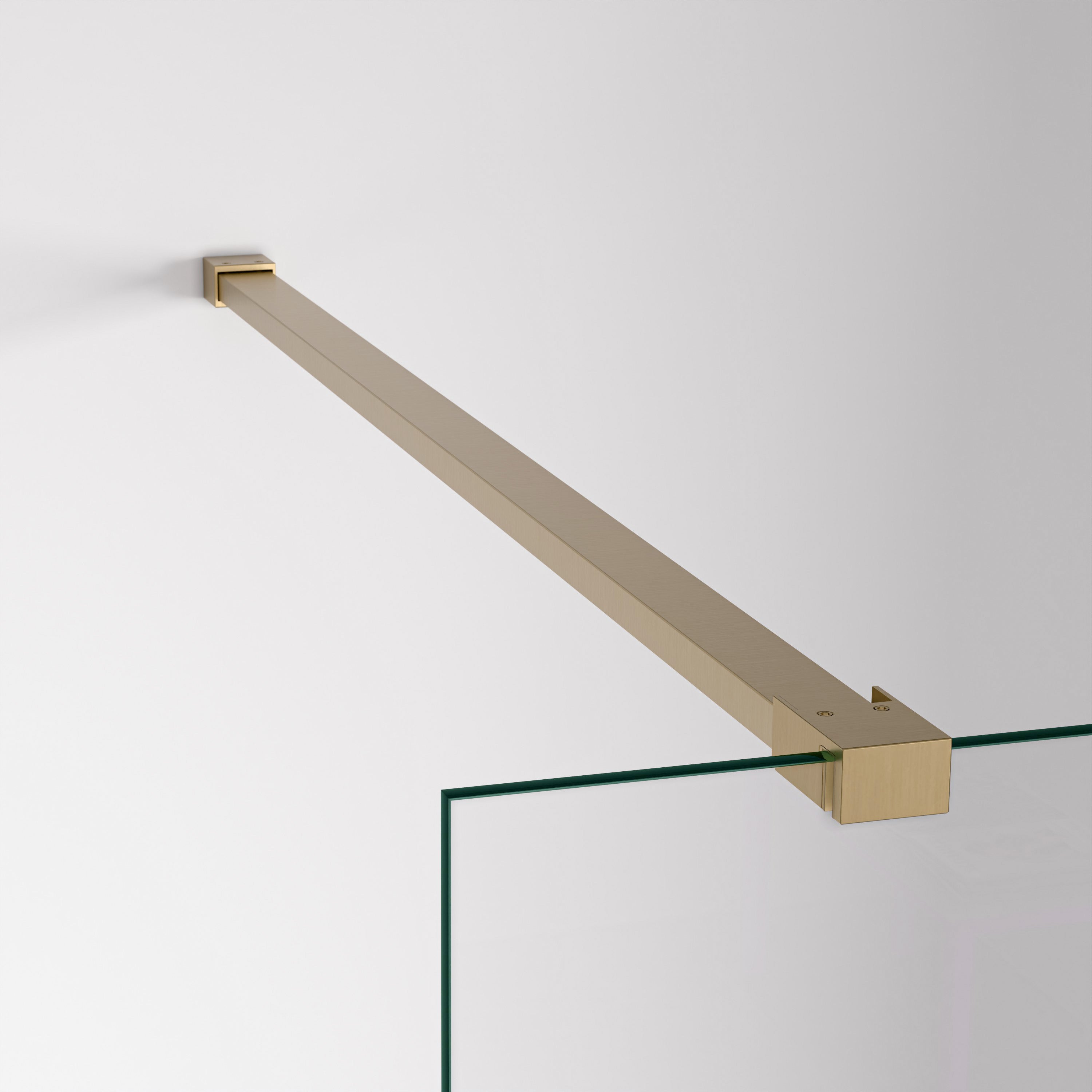 BELLOBATH - Divisória de duche frontal com painel fixo - Transparente - Perfis dourados - Largura adaptável 98-100 - Alto 195 - 2