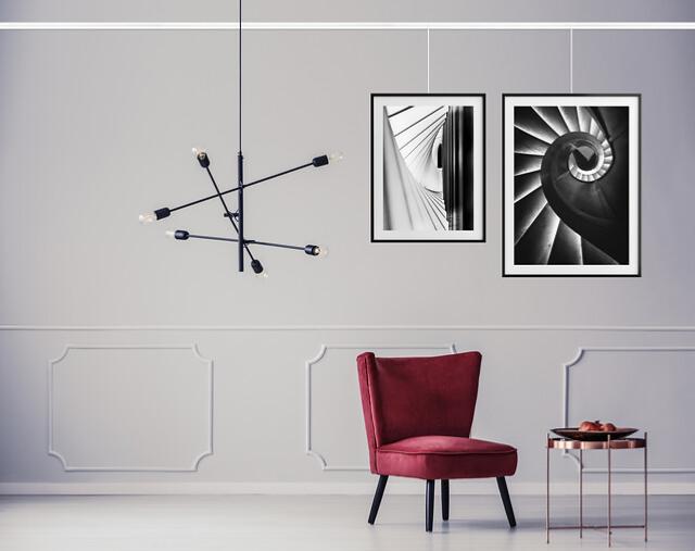 Cimaise Box PREMIUM Classic Rail + Tige 4 mm - 200 cm - Kit tout en un Blanc mat à peindre - 4