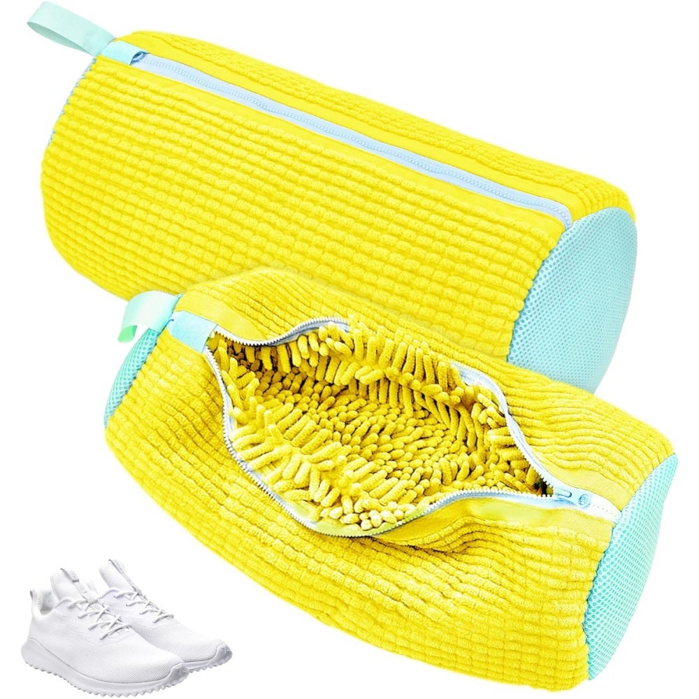 Bieiyhe 2pcs Sac Lavage Chaussures Machine à Laver Sac à Linge pour Chaussures Réutilisables Sac Nettoyage Chaussure PortableSac de Lavage Rangement avec Éclair Filet Linge Machine à Laver Chaussure