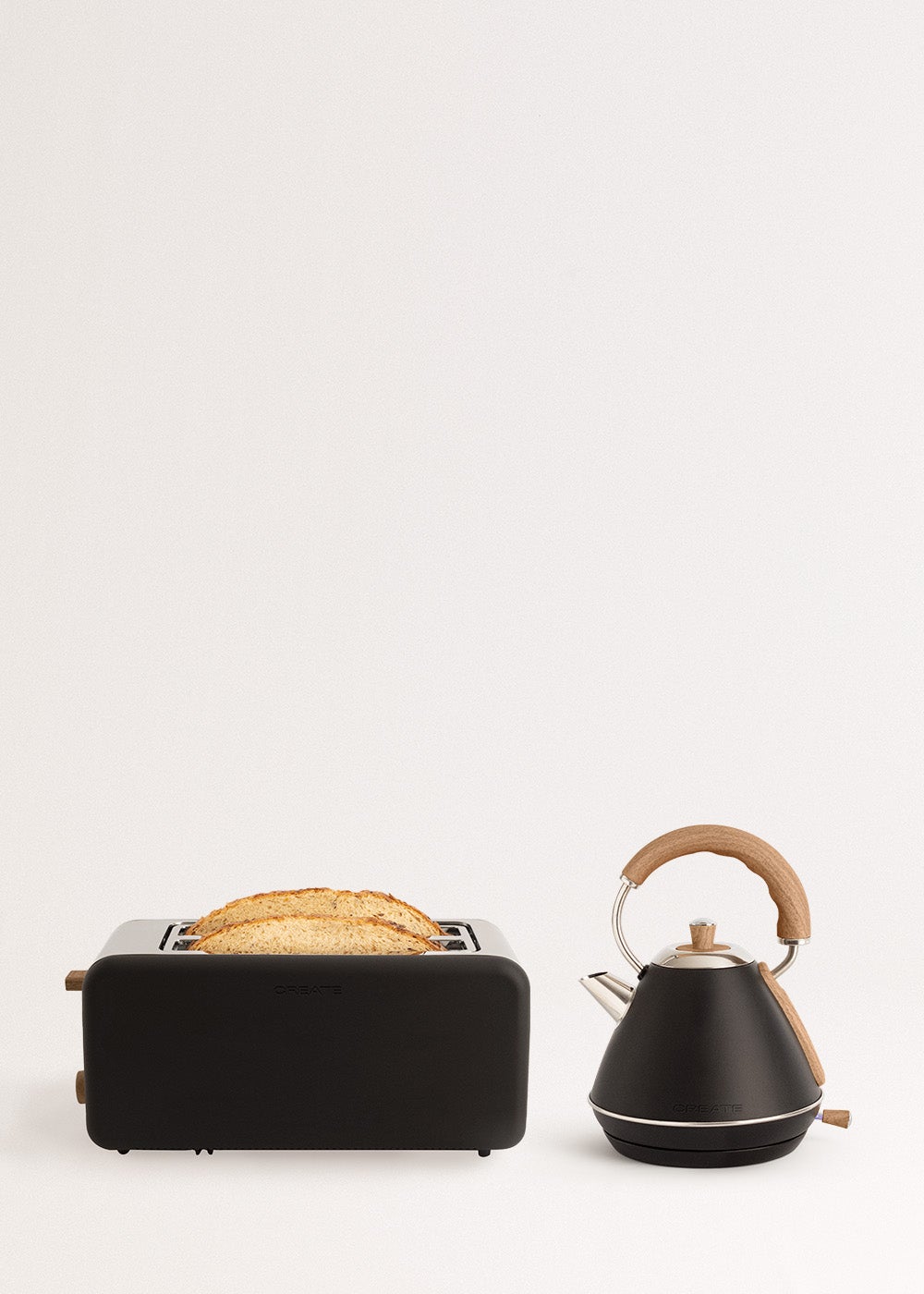 CREATE - Pack grille-pain TOAST RETRO + bouilloire KETTLE RETRO - Noir - 2