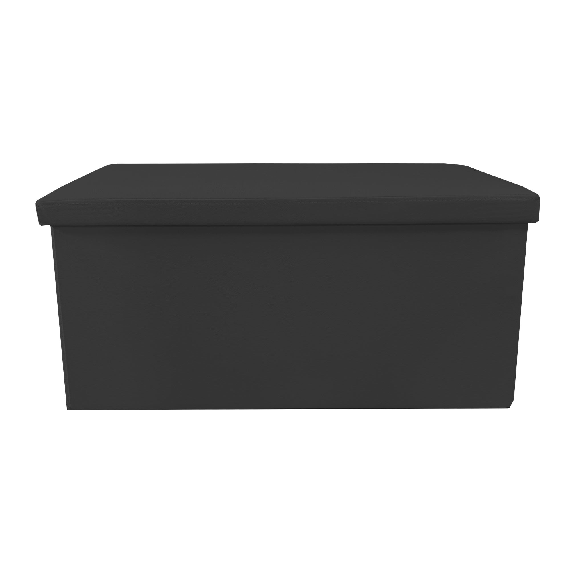Puff ottoman rectangular polipiel plegable 76x38x38cm | nyana home | gran almacenaje | estilo otomano | polipiel resistente | negro