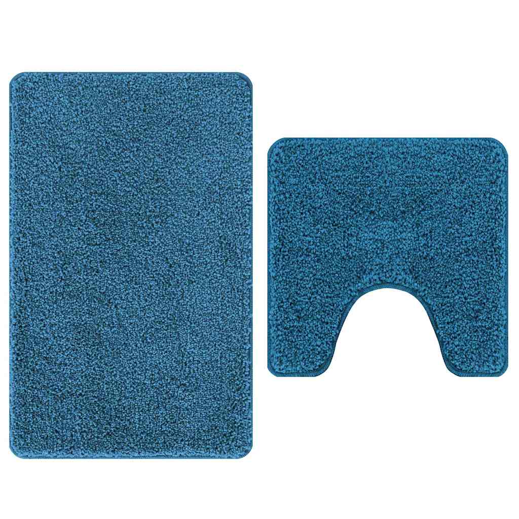 Ensemble de tapis de bain antidérapants, 2 pièces, en PP bleu, 50 × 50 cm - 2