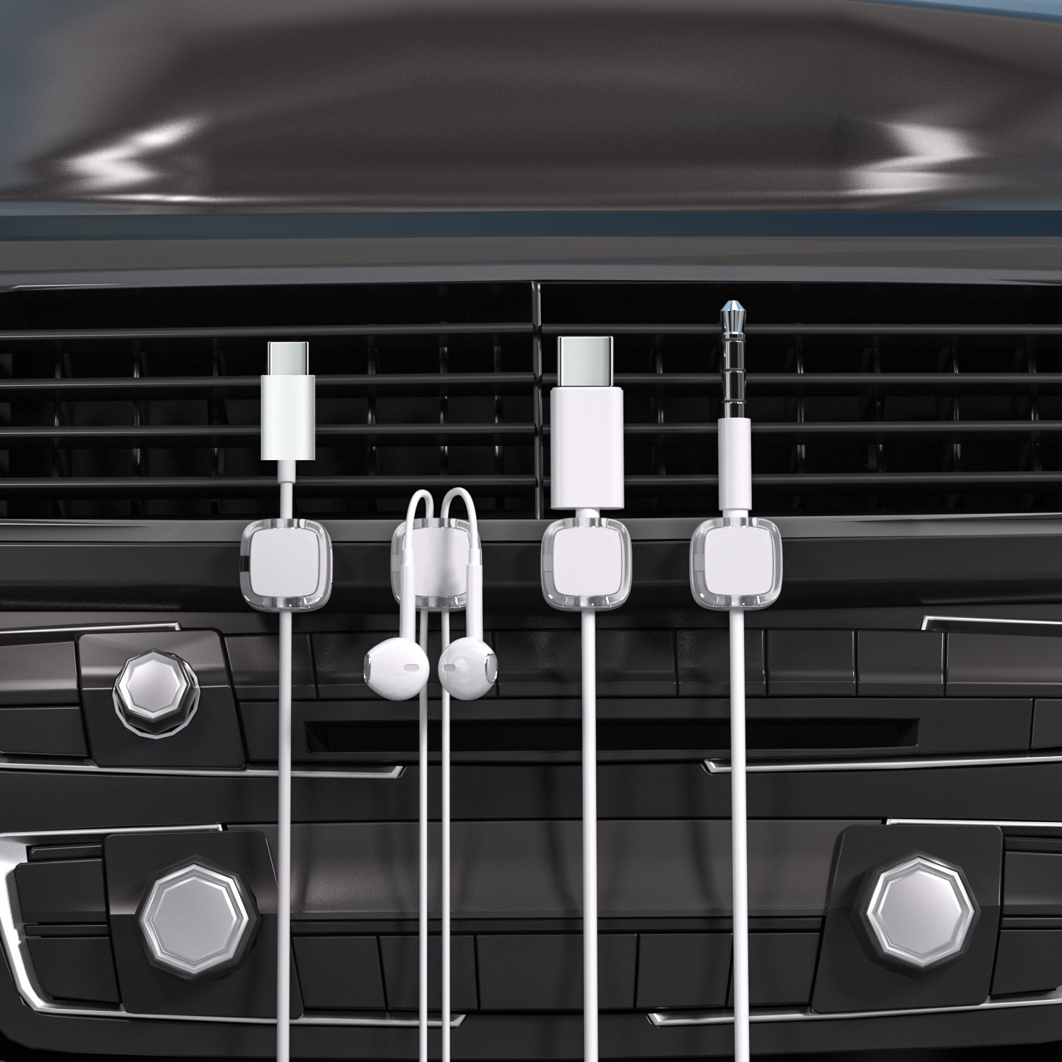6 Pezzi Organizer Cavi, Autoadesivo, Cable Organizer, Magnetico