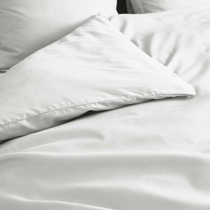 Housse de couette 2 personnes 260 x 240 cm percale de coton 78 fils Blanc - 2