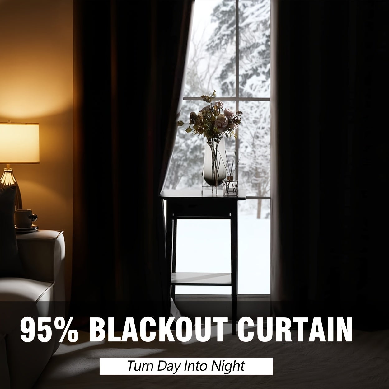 MINICLOSS Rideaux d'hiver épais coupe-vent, rideaux à trois couches isolants contre le froid, rideaux unis doublés de coton (gris, 132 x 160 cm) - 9