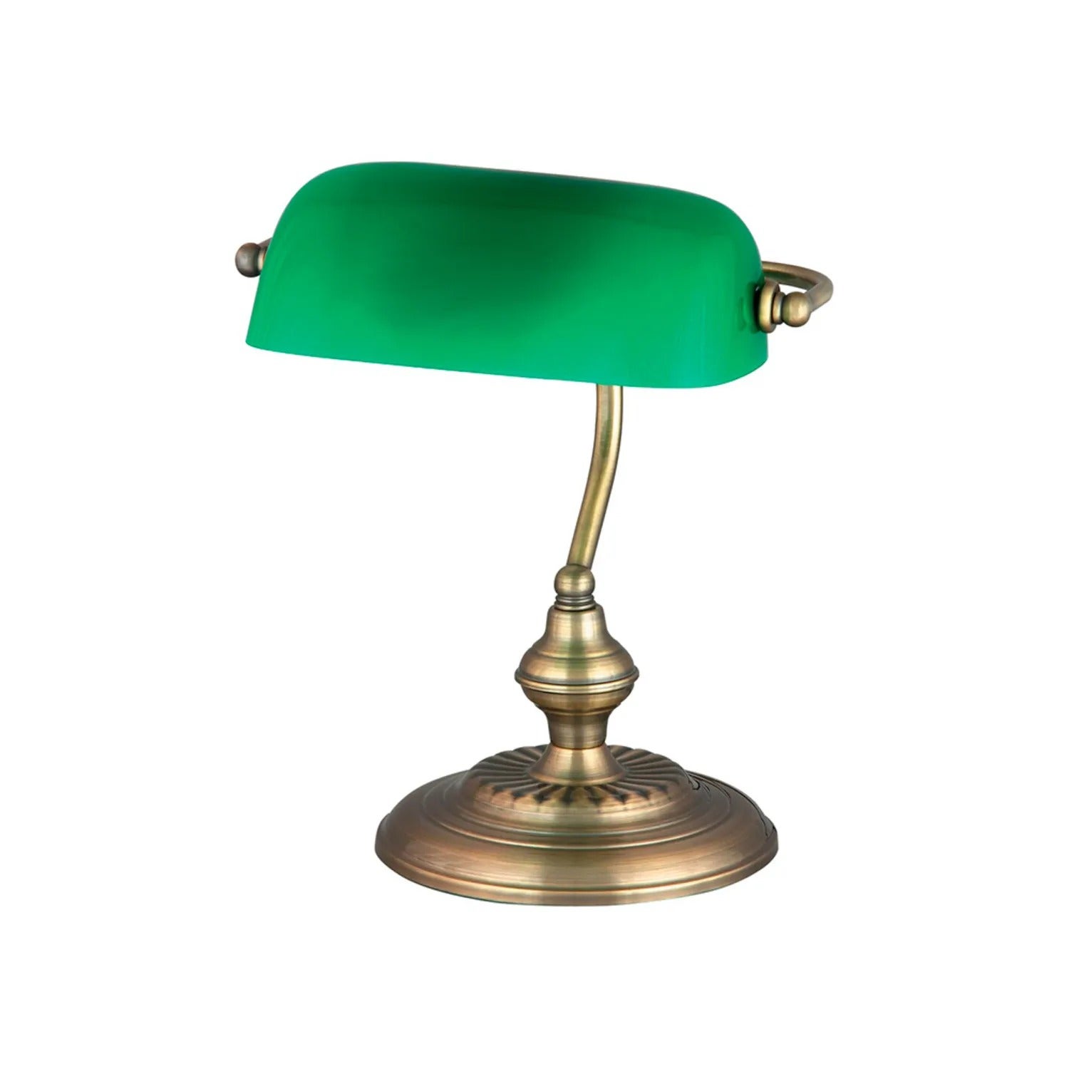 Lampa biurkowa bankierska Bank zielono-brązowa 1xE27x60W Rabalux